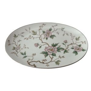 Noritake China Chatham 5502 Oval Serving Platter 13.5” Pink Flowers Japan VTG